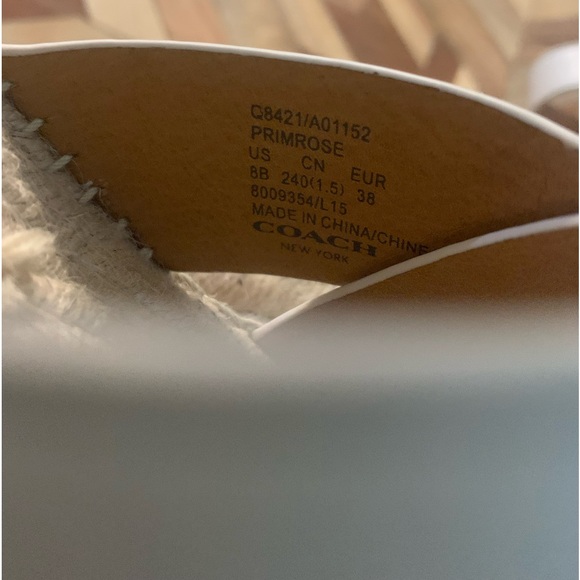 Coach Primrose platform Jute Espadrille Leather Sandal Size 8 - Picture 7 of 11